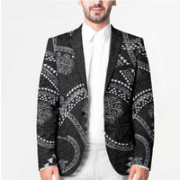 Hawaiian Kakau Art and Hisbiscus Tattoo Blazer Tribal Pattern-Silver Style LT03 - Polynesian Pride