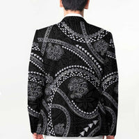 Hawaiian Kakau Art and Hisbiscus Tattoo Blazer Tribal Pattern-Silver Style LT03 - Polynesian Pride