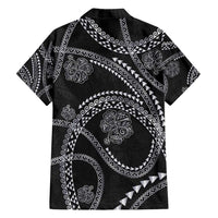Hawaiian Kakau Art and Hisbiscus Tattoo Family Matching Tank Maxi Dress and Hawaiian Shirt Tribal Pattern-Silver Style - Polynesian Pride
