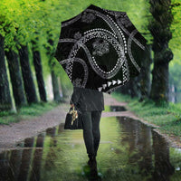 Hawaiian Kakau Art and Hisbiscus Tattoo Umbrella Tribal Pattern-Silver Style - Polynesian Pride