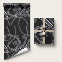 Hawaiian Kakau Art and Hisbiscus Tattoo Wrapping Paper Tribal Pattern-Silver Style - Polynesian Pride