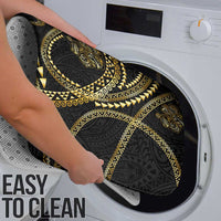 Hawaiian Kakau Art and Hisbiscus Tattoo Bathroom Set Tribal Pattern-Gold Style - Polynesian Pride