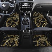 Hawaiian Kakau Art and Hisbiscus Tattoo Car Mats Tribal Pattern-Gold Style - Polynesian Pride