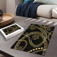 Hawaiian Kakau Art and Hisbiscus Tattoo Puzzle Tribal Pattern-Gold Style - Polynesian Pride