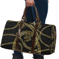 Hawaiian Kakau Art and Hisbiscus Tattoo Travel Bag Tribal Pattern-Gold Style - Polynesian Pride