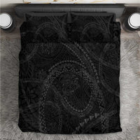 Hawaiian Kakau Art and Hisbiscus Tattoo Bedding Set Tribal Pattern-Black Gradient Style - Polynesian Pride