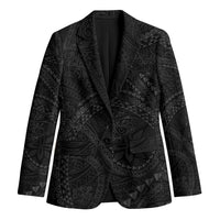 Hawaiian Kakau Art and Hisbiscus Tattoo Blazer Tribal Pattern-Black Gradient Style - Polynesian Pride