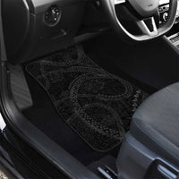 Hawaiian Kakau Art and Hisbiscus Tattoo Car Mats Tribal Pattern-Black Gradient Style - Polynesian Pride