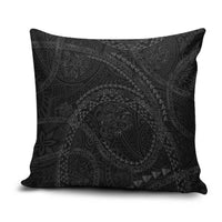 Hawaiian Kakau Art and Hisbiscus Tattoo Pillow Cover Tribal Pattern-Black Gradient Style LT03 Black - Polynesian Pride