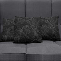 Hawaiian Kakau Art and Hisbiscus Tattoo Pillow Cover Tribal Pattern-Black Gradient Style LT03 - Polynesian Pride