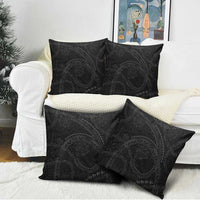 Hawaiian Kakau Art and Hisbiscus Tattoo Pillow Cover Tribal Pattern-Black Gradient Style LT03 - Polynesian Pride