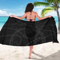 Hawaiian Kakau Art and Hisbiscus Tattoo Sarong Tribal Pattern-Black Gradient Style - Polynesian Pride
