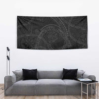 Hawaiian Kakau Art and Hisbiscus Tattoo Tapestry Tribal Pattern-Black Gradient Style - Polynesian Pride