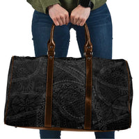 Hawaiian Kakau Art and Hisbiscus Tattoo Travel Bag Tribal Pattern-Black Gradient Style - Polynesian Pride