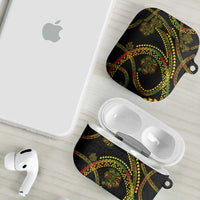 Hawaiian Kakau Art and Hisbiscus Tattoo AirPods Case Tribal Pattern-Reggae Style - Polynesian Pride