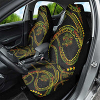 Hawaiian Kakau Art and Hisbiscus Tattoo Car Seat Cover Tribal Pattern-Reggae Style - Polynesian Pride