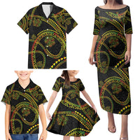 Hawaiian Kakau Art and Hisbiscus Tattoo Family Matching Puletasi and Hawaiian Shirt Tribal Pattern-Reggae Style - Polynesian Pride