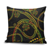 Hawaiian Kakau Art and Hisbiscus Tattoo Pillow Cover Tribal Pattern-Reggae Style - Polynesian Pride