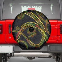 Hawaiian Kakau Art and Hisbiscus Tattoo Spare Tire Cover Tribal Pattern-Reggae Style - Polynesian Pride