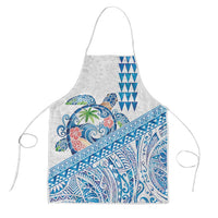 Hawaiian Abstract Sea Turtle Apron Polynesian Tapa Art and Kakau Tattoo White WaterColor - Polynesian Pride