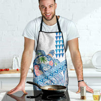Hawaiian Abstract Sea Turtle Apron Polynesian Tapa Art and Kakau Tattoo White WaterColor - Polynesian Pride