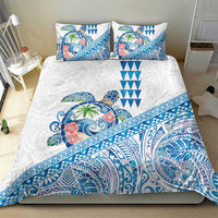 Hawaiian Abstract Sea Turtle Bedding Set Polynesian Tapa Art and Kakau Tattoo White WaterColor - Polynesian Pride