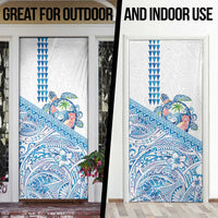 Hawaiian Abstract Sea Turtle Door Cover Polynesian Tapa Art and Kakau Tattoo White WaterColor - Polynesian Pride