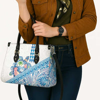 Hawaiian Abstract Sea Turtle Leather Bag Polynesian Tapa Art and Kakau Tattoo White WaterColor - Polynesian Pride