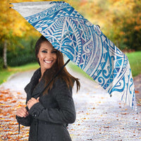 Hawaiian Abstract Sea Turtle Umbrella Polynesian Tapa Art and Kakau Tattoo White WaterColor - Polynesian Pride