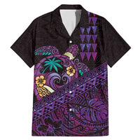 Hawaiian Abstract Sea Turtle Family Matching Mermaid Dress and Hawaiian Shirt Polynesian Tapa Art and Kakau Tattoo Purple WaterColor - Polynesian Pride