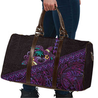 Hawaiian Abstract Sea Turtle Travel Bag Polynesian Tapa Art and Kakau Tattoo Purple WaterColor - Polynesian Pride