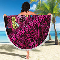 Hawaiian Abstract Sea Turtle Beach Blanket Polynesian Tapa Art and Kakau Tattoo Pink WaterColor - Polynesian Pride