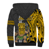 Hawaii Island Sherpa Hoodie Hawaiian Warrior and Kakau Symbols Abstract Tattoo LT03 - Polynesian Pride
