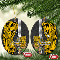 Custom Hawaii Hawaii Island Ceramic Ornament Hawaiian Warrior and Kakau Symbols Abstract Tattoo LT03 - Polynesian Pride