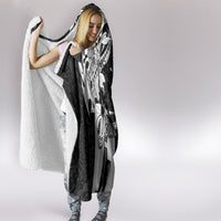 Custom Hawaii Island Hooded Blanket Hawaiian King and Kakau Symbols Abstract Shoulder Tattoo LT03 - Polynesian Pride