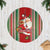 Custom Kiribati Christmas Tree Skirt Santa With Gift Bag Behind Ribbons Seamless Red Maori LT03 Red - Polynesian Pride