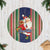 Custom Kiribati Christmas Tree Skirt Santa With Gift Bag Behind Ribbons Seamless Blue Maori LT03 Blue - Polynesian Pride