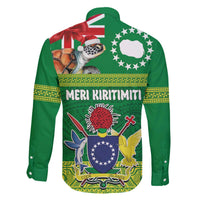 Cook Islands Meri Kiritimiti Family Matching Off The Shoulder Long Sleeve Dress and Hawaiian Shirt Christmas Turtle - Cooks Islands Emblems and Polynesian Art Pattern LT03 - Polynesian Pride