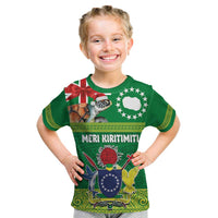 Cook Islands Meri Kiritimiti Kid T Shirt Christmas Turtle - Cooks Islands Emblems and Polynesian Art Pattern