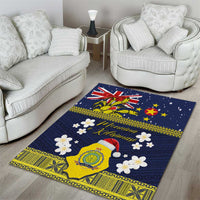 Niue Monuina e Kilisimasi Area Rug Christmas Uga - Niue Map and Emblem with Hiapo Art Pattern