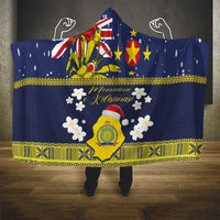 Niue Monuina e Kilisimasi Hooded Blanket Christmas Uga - Niue Map and Emblem with Hiapo Art Pattern