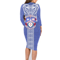 Tonga Apifoou School Family Matching Long Sleeve Bodycon Dress and Hawaiian Shirt Ngatu and Polynesian Pattern LT03 - Polynesian Pride