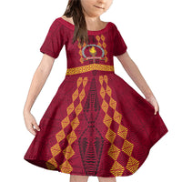 Tonga Beulah College Family Matching Mermaid Dress and Hawaiian Shirt Ngatu and Polynesian Pattern LT03 Daughter's Dress Red - Polynesian Pride