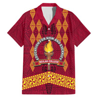 Tonga Beulah College Family Matching Mermaid Dress and Hawaiian Shirt Ngatu and Polynesian Pattern LT03 Dad's Shirt - Short Sleeve Red - Polynesian Pride