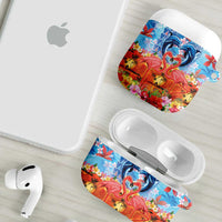 Hawaiian Love-Couple Dolphins and Flamingos AirPods Case - Polynesian Pride