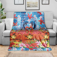 Hawaiian Love-Couple Dolphins and Flamingos Blanket - Polynesian Pride
