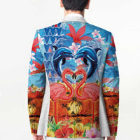 Hawaiian Love-Couple Dolphins and Flamingos Blazer - Polynesian Pride