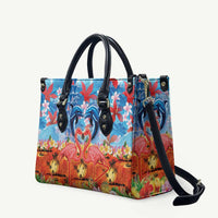 Hawaiian Love-Couple Dolphins and Flamingos Leather Bag - Polynesian Pride