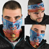 Hawaiian Love-Couple Dolphins and Flamingos Neck Gaiter - Polynesian Pride
