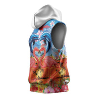 Hawaiian Love-Couple Dolphins and Flamingos Sleeveless Hoodie - Polynesian Pride